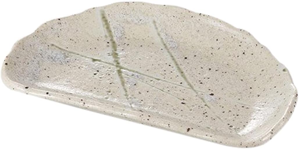 せともの本舗 Set of 10, Yen Kiln Hanten Half Moon Plates, 8.3 x 5.2 x 1.1 inches (21 x 13.3 x 2.7 cm), 11.0 oz (315 g), Baking Dish, Restaurant, Inn, Japanese Tableware, Commercial Use