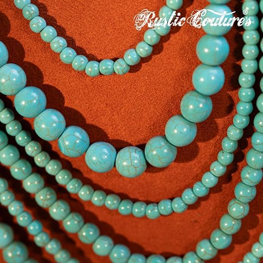 Image of Montana West Turquoise Necklace & Dangle Earring Jewelry Set for Women