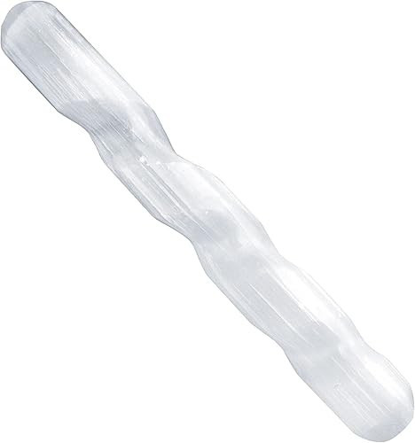 NORTHLANDZ Varita en espiral redonda de cristal de selenita, varita de cristales curativos para protección espiritual y meditación, mejor para