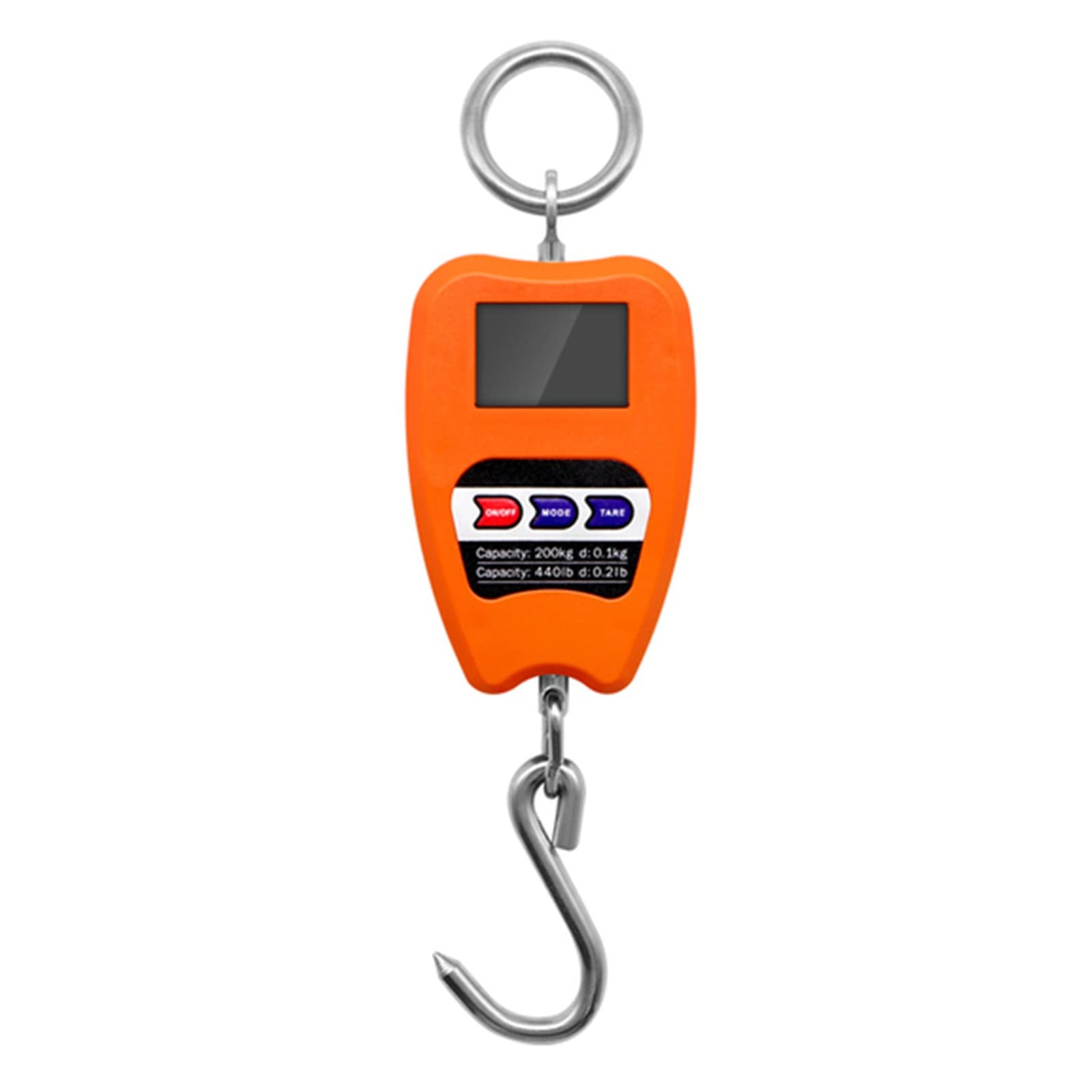 Báscula de equipaje portátil digital Mini báscula de grúa 200 kg Pesaje Báscula colgante industrial digital 200 kg / 441 lb Básculas de gancho para colgar de servicio pesado (Color : Orange Size : On