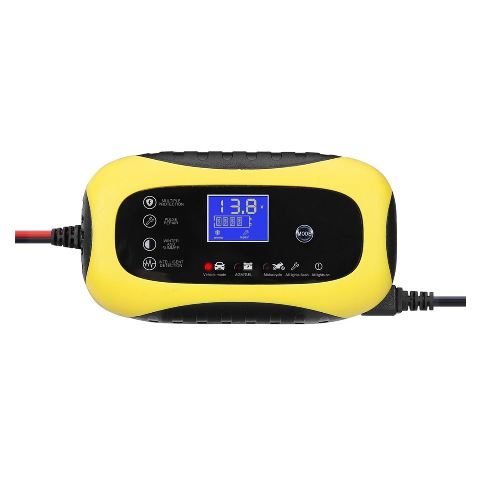 Przenośna Ładowarka Samochodowa Z Wyświetlaczem LCD Pulse Repair Charger 12V 6A Do Motocykli Samochodów Motocyklowych Wydajne Szybkie ładowanie