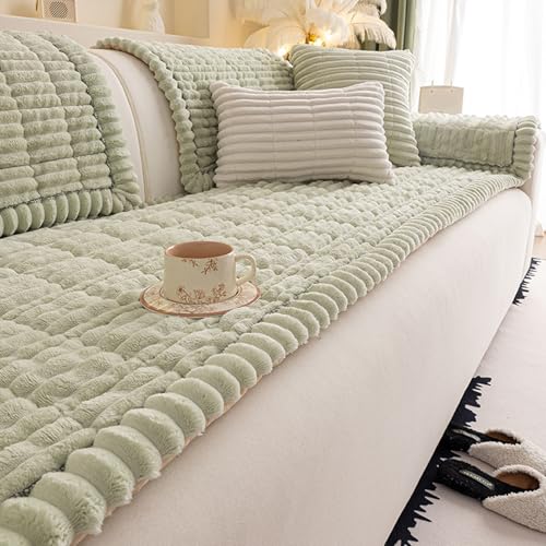 2�l�p�E3�l�p�E4�l�p�\�t�@�p�̂ӂ�ӂ����\�t�@�J�o�[�A�g��������~�ߕt���̃��j�o�[�T�����C�h�X�g���C�v�X���b�v�J�o�[�A����ŏ_�炩���y�b�g�p�x�b�h�}�b�g�ی� Green 80x240cm/31.5x94.49in