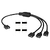 ARGB Splitter Cable 3Pin Led Strip Light Connectors 5V Female to Female Splitter Cord 1 to 3 RGB 5050 3528 LED Light Strips with Male Pins for Computer Chassis CPU Cooler and ARGB Fan