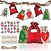24 Sac Cadeau Noël DIY (13x18cm*8 +10x14cm*16), Calendrier de l'Avent Avec 1-24 Autocollants Et 24 Pinces, Sac Cadeau De Noël, Sacs Calendrier Surprise Pour Noël, Fournitures De Décoration de Noël