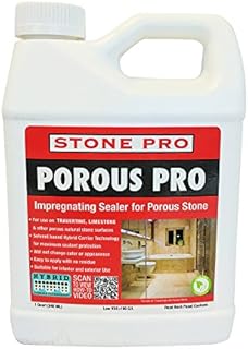 Stone Pro Porous Pro - Impregnating Sealer for Travertine, Limestone and all Porous Stone - 1 Quart