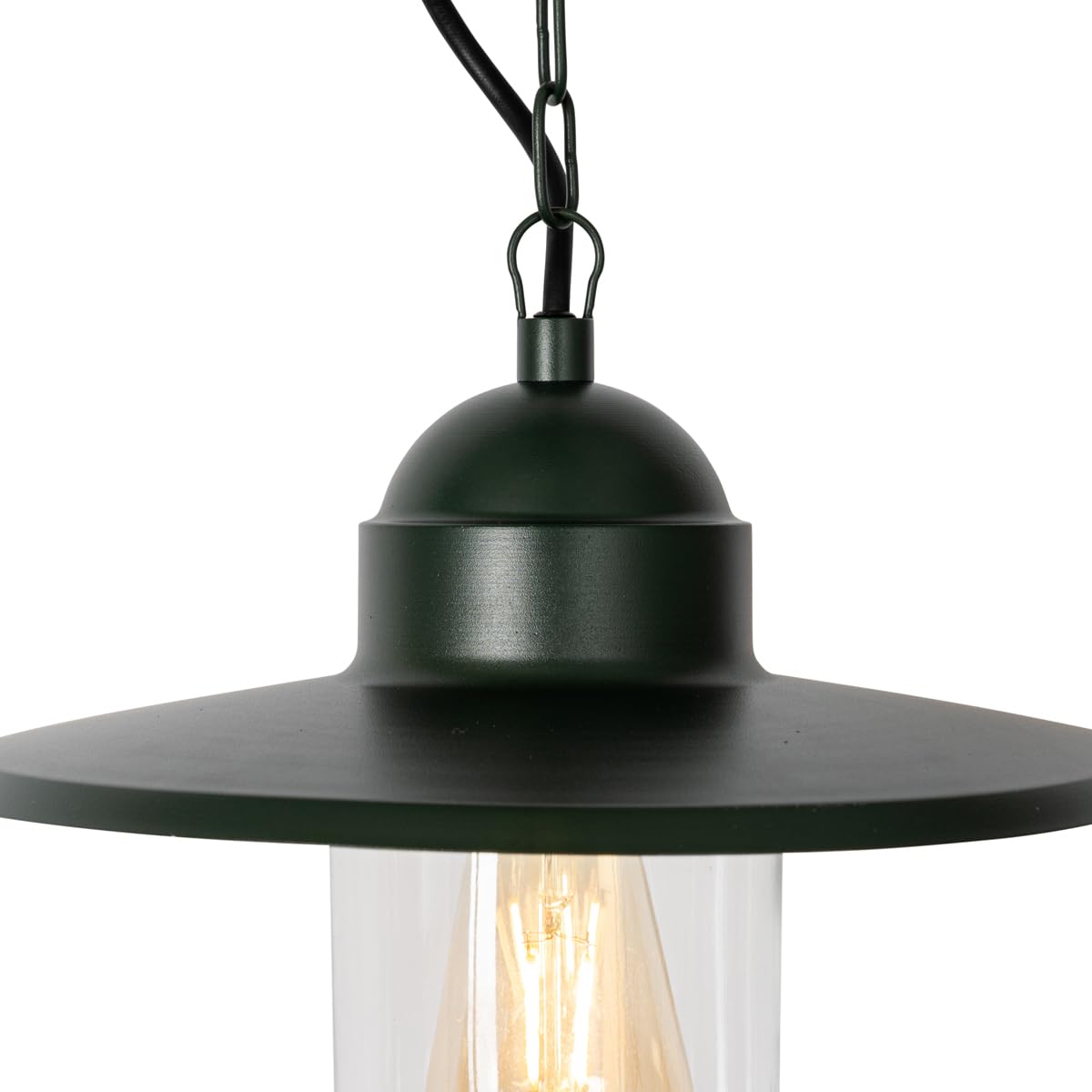 Qazqa - Nowoczesna zewnętrzna lampa wisząca ciemnozielona IP44 - Kansas - E27 | 1 światło - Stal - Odpowiednie dla Oświetlenie zewnętrzne