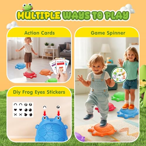 AuntyFey Stepping Stones Kids, 6 Pc Balance Stones for Toddlers 3-5, Sensory Play Indoor/Outdoor Toys - Image 3