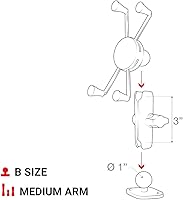 Vista 6 de RAM Mounts X-Grip Large Phone Mount with Diamond Base RAM-B-102-UN10U with Medium Arm