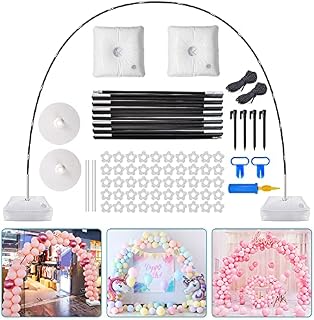 PlusFive Balloon Arch Kit,9Ft Height & 10Ft Width Adjustable Balloon Arch Stand Frame with Base for Wedding Baby Shower Birthday Party Decorations