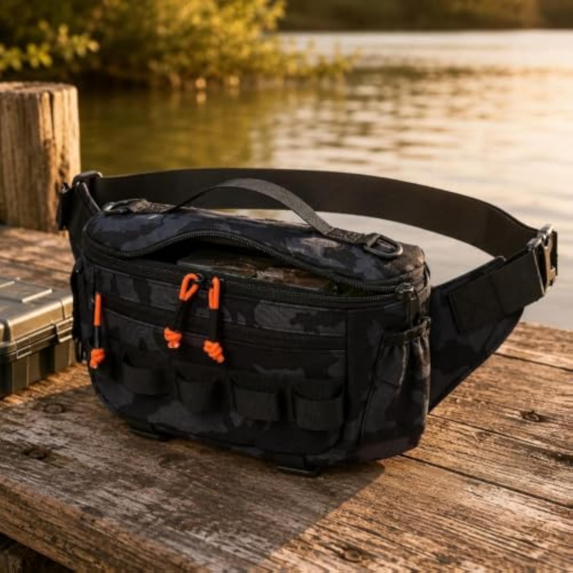 Large Capacity Lure Bag, Water-Resistant Fishing Waist Pack