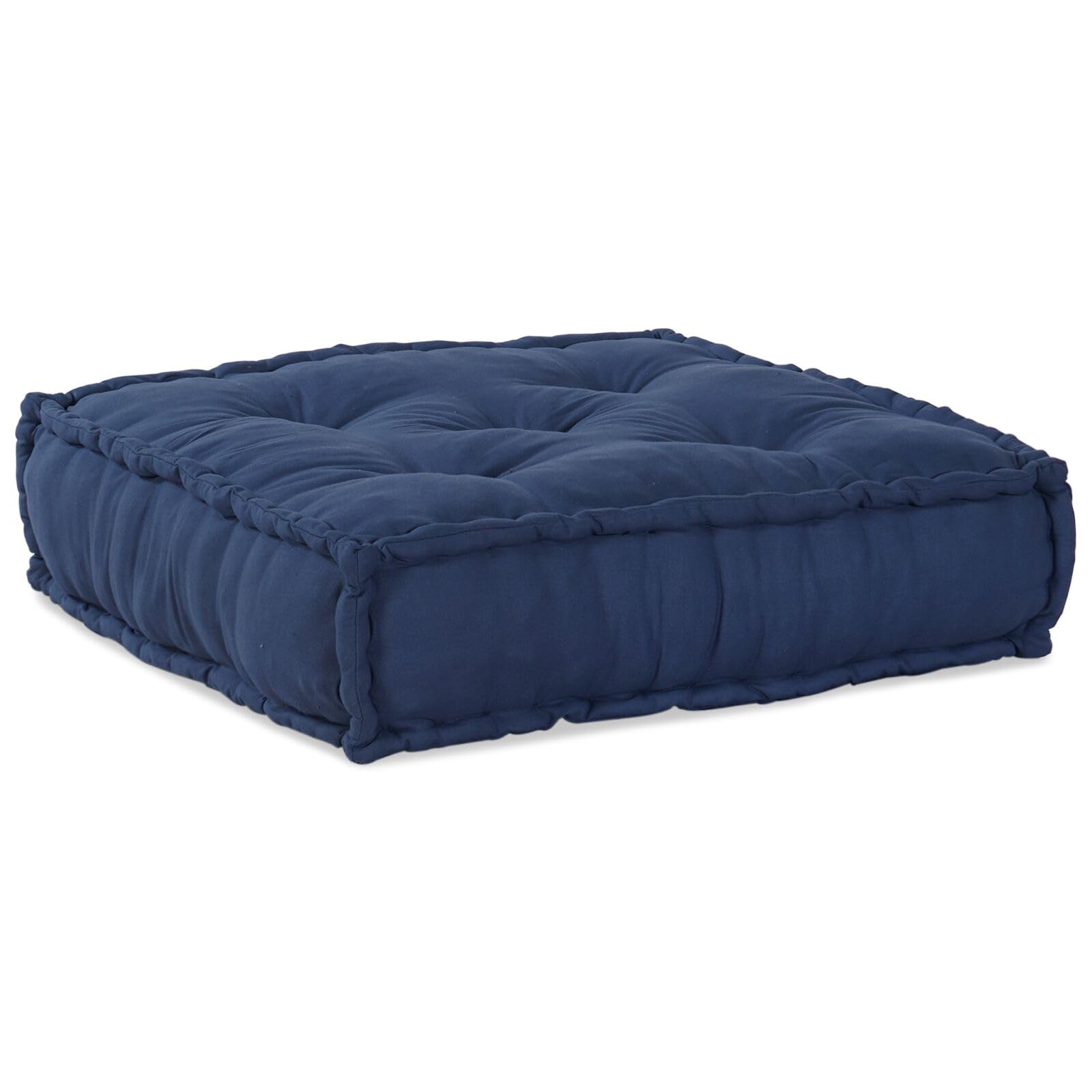 Dekor, Textilien: Bettwäsche, Kissen, Decken, Bezüge und Kissen, modulare Pouffes – 4er-Pack in Indigo-Stoff
