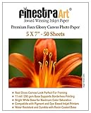 5x7 Canvas Textured Premium Inkjet Photo Paper 11 mil 50 Sheets