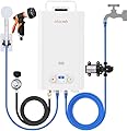 Tankless Water Heater Propane,2.11GPM 8L Outdoor Portable Water Heater,with 2 GPM Water Pump, Instant Propane Water Heater with Digital Display Multi-Protection for Camping Trips Boat Cabins