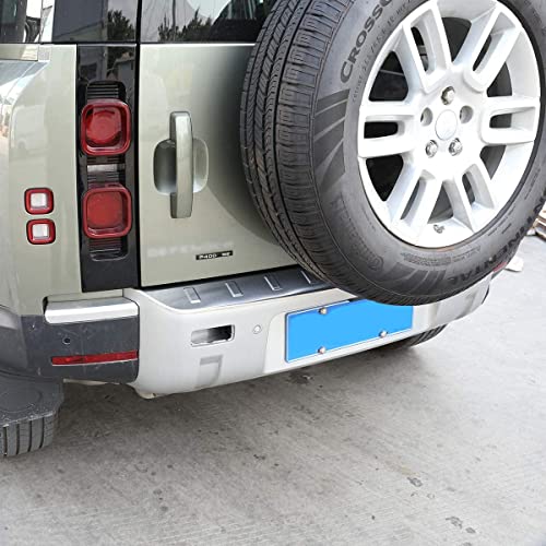 Yiwang For Land Rover Defender 90 110 2020-2022 Car Styling Abs Black Car Rear Bumper Plate Cover Trim Stickers For Defender Auto Accessories (Stainless Steel-Silver) #TOP3