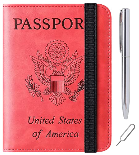 Image of Passport Holder for Travel Essentials, Passport Cover, Rfid Blocking Wallet | Travel Wallet, Leather, Passport Case, Travel Accessories, Vacation Luggage Must Haves, for Men Women
