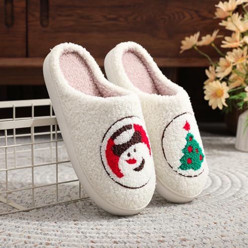 Image of LNERIP Slippers Winter Womens Mens Fluffy Plush Slippers Animals Cute Cartoon House Slippers Cuddly Warm Shoes Indoor Outdoor Girls Women