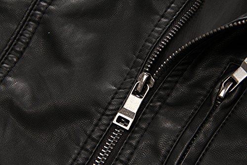 LJYH Boys'Classic Stand-Collar Faux Leather Moto Biker Jacket4