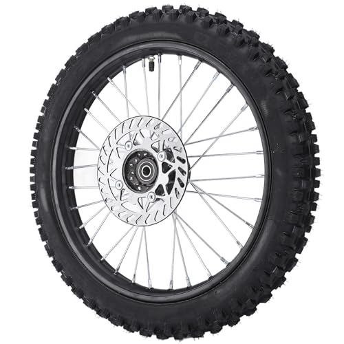 Asixxsix 17 Inch Front Wheel Assembly, 70 100 17 2 75 Tire Inner Tube 15mm Rim Axle with Brake Rotor for Pit Dirt Bike KLX65 Apollo Kayo SSR, Dirt Bike Wheels