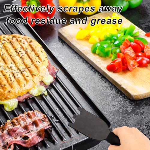 Goktvai 2 STK Grillschaber für George Foreman, Kunststoff Hitzebeständig Grillschaber mit Rillen mit Schwammtuch für Einfache Reinigung