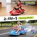 12V Electric Wiggle Car Ultra with Pedals, Rechargeable Swing & Drift Car, Anti-Rollover Design with Backrest, Spray, Flashing Lights, Music & Bluetooth, for Ages 3 and Up, 150 lbs(Red + Purple)