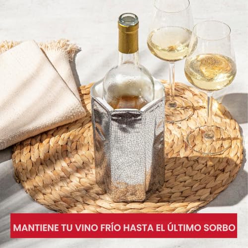 Miniatura 4 de Vacu Vin Enfriador De Vino Flexible - Funda Reutilizable En Color Plata Para Enfriamiento Rápido De Botellas De Tamaño Estándar