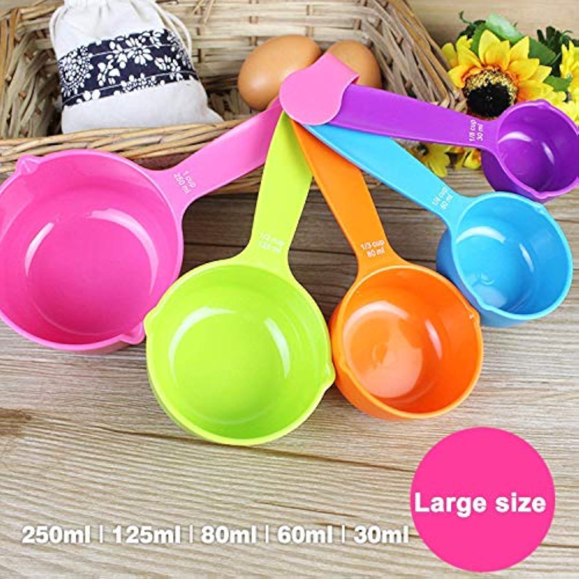 Plastic Baking Measurement Measuring Cups and Spoons Set, 10 Pieces