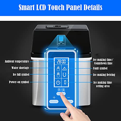 MHGD Elektrischer Eisbereiter, tragbar, kompakter Eiswürfelbereiter, selbstreinigende Tisch-Eismaschine, einfach zu… – Bild 6