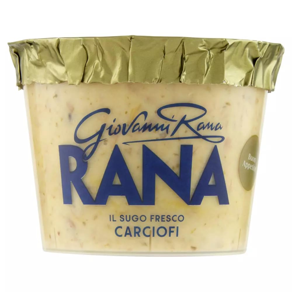 Giovanni Rana Sugo Fresco Carciofi, salsa de alcachofas frescas, pastas, salsa de cocina, 180 g, incluye llavero Beni Culinari