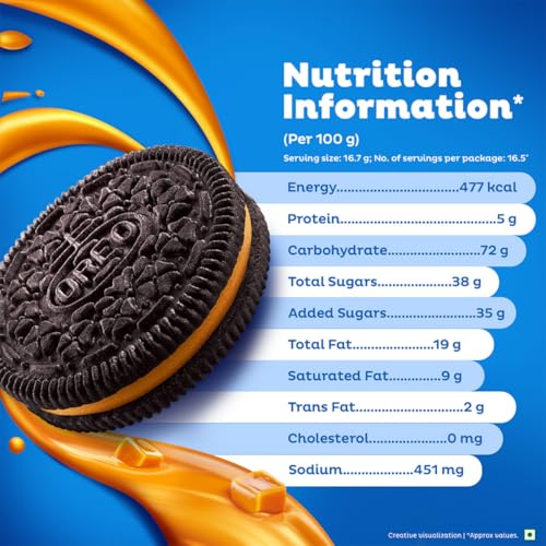 Image of Cadbury Oreo Toffee Crunch Flavour Creme Sandwich Biscuit, 275.55 g