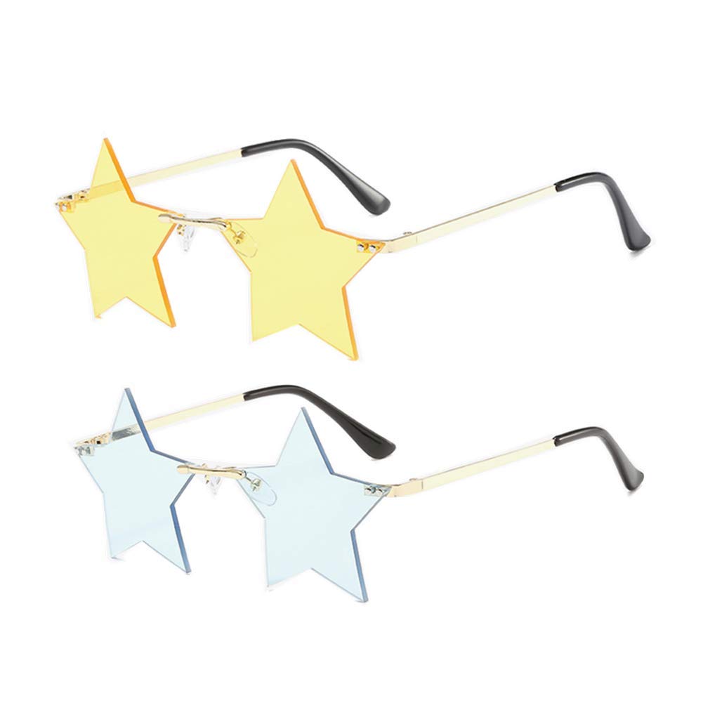 Star Rimless Sunglasses Women/Men Unique Pentagram Party glasses Prom Streetwear
