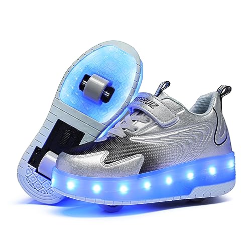 Baskets à LED rechargeables USB et double roulettes pour le sport en plein air