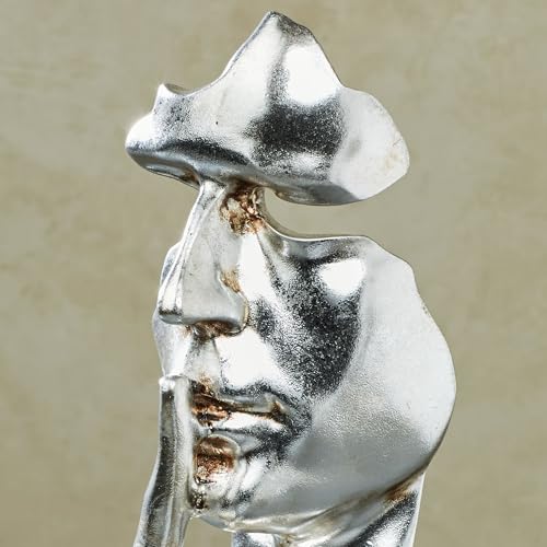 Escultura Abstracta de Mesa Silencio Antiguo Plata miniatura 4