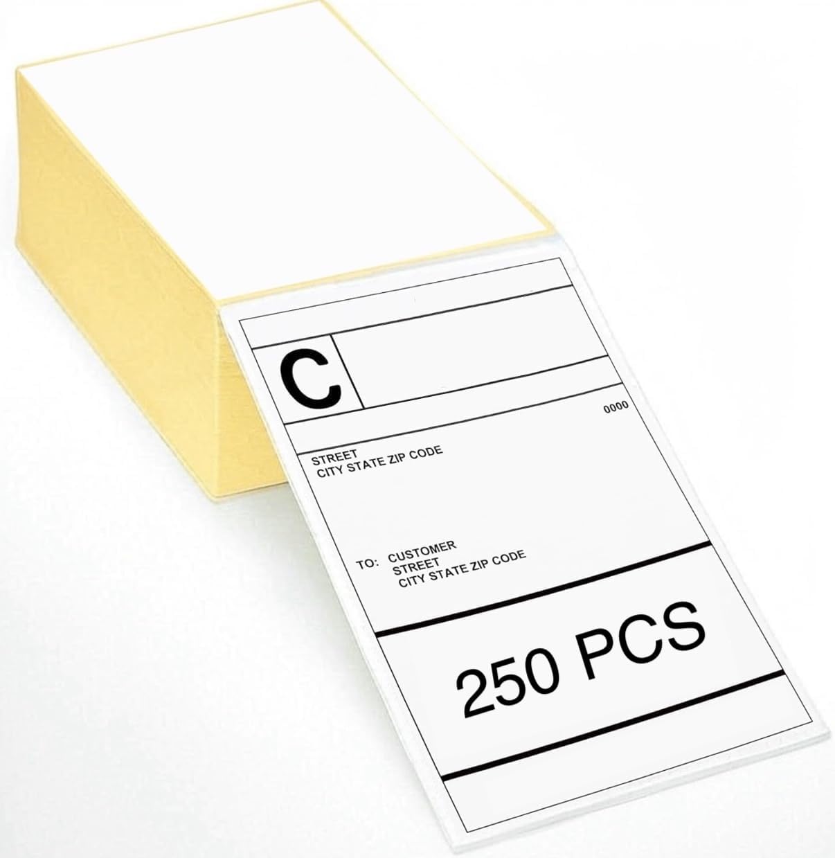 BrightMark - 4x6 Fanfold Shipping Labels – 250 Count | Strong Adhesive, BPA-Free, Jam-Free | Compatible with Rollo, Zebra, MUNBYN, Polono etc.