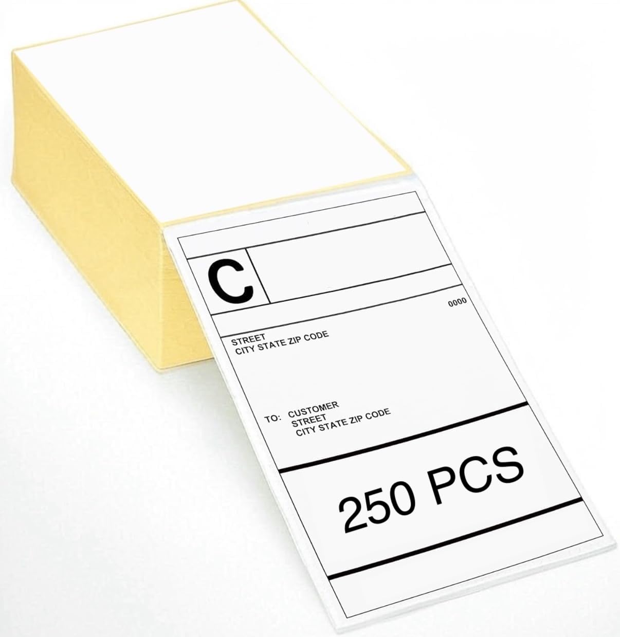 BrightMark - 4x6 Fanfold Shipping Labels – 250 Count | Strong Adhesive, BPA-Free, Jam-Free | Compatible with Rollo, Zebra, MUNBYN, Polono etc.
