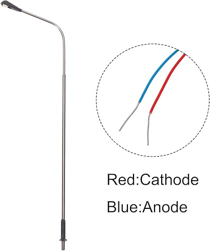 Miniatura 5 de MECCANIXITY Modelo ferroviario LED farol lámparas poste luces blancas 1/75 escala 5.9 in 5.91inch 3V, paquete de 2