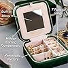 Benevolence LA Plush Velvet Jewelry Box | Travel Jewelry Case Organizer with Mirror | Featured in Oprah's Favorite Things | Best Gifts For Daughter, Girlfriend, Mom | Gifts For Her - Emerald #2