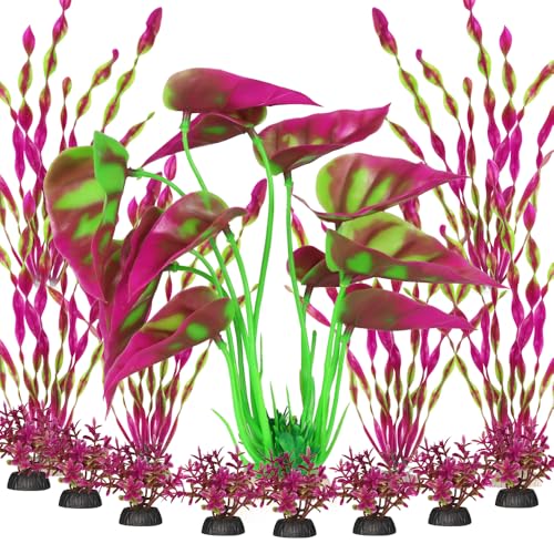 BEGONDIS Aquatic Delight: 15-Piece Artificial Aquarium Plants - Vibrant, Durable & Easy to Maintain Decor for All Tank Types (15)