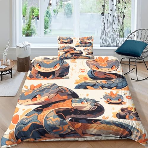 Housse de couette serpent 3D lit simple pour chambre d'enfant - 4