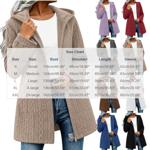 ilzjaua Travel Wear for Women 2026 Airplane Fluffy Hoodie Sherpa Jacket Women Hooded Embossed Fleece Zip Long Coat Pockets Winter Womens Fall Clothes 2026 Chaqueta Mujer Drsl Outfits - image 4