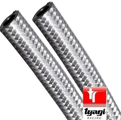 Tyagi Racing Stainless Steel Braided Nitrile Rubber Fuel Hose Line Hose 5/16" 8mm