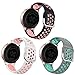 NAHAI 3 Pack Compatible with Samsung Galaxy Watch Active 2 Bands 40mm 44mm/ Active/Galaxy Watch 3 Band 41mm/Watch 4, Galaxy Watch 42mm Band, Soft Silicone Replacement Wristband for Women Men, Small