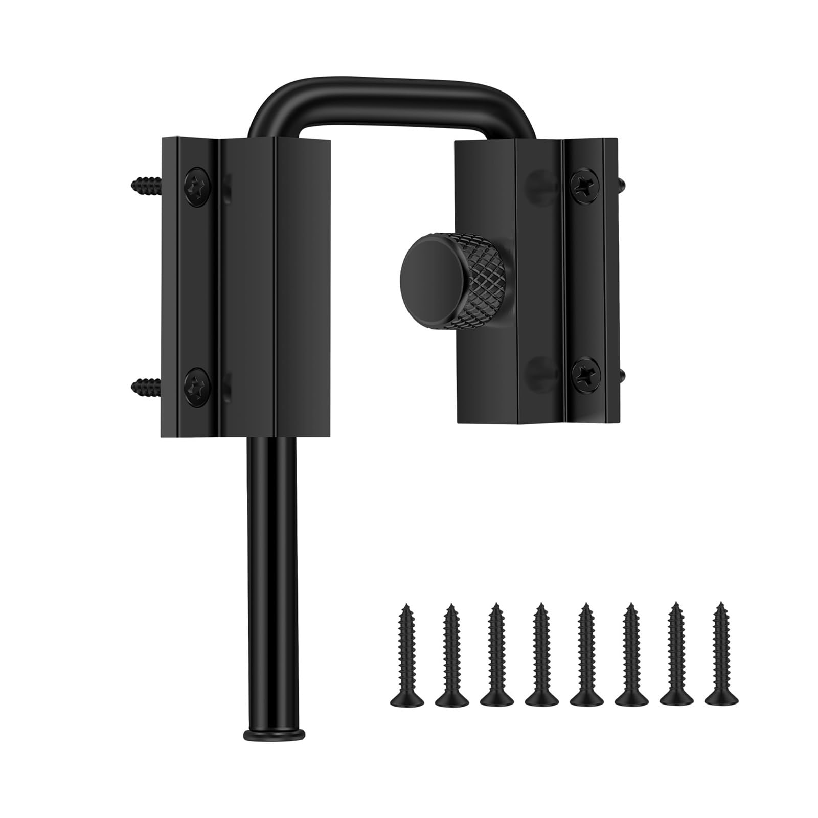 Shungong Black Silver Aluminum Patio Lock 1 Pack, 90/180° Adjustable Deadbolt
