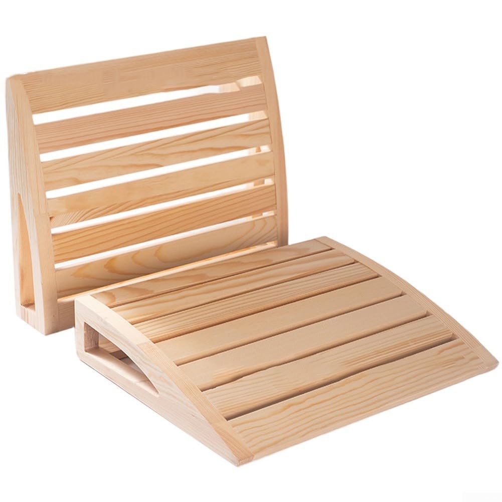 Reposacabezas de madera para sauna con curva ergonómica, para soporte de cuello, acabado de grano natural, accesorio de diseño moderno, para spa en casa y salas de sauna tradicionales (A)