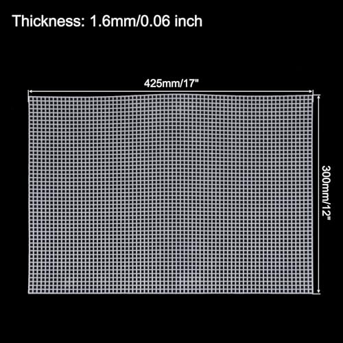 Image of MECCANIXITY 10pcs 12 inchx17 inch Plastic Mesh Canvas Sheet 5 Count Needlepoint Blank Canvas for Embroidery Knit Crochet Acrylic Yarn Crafting, White