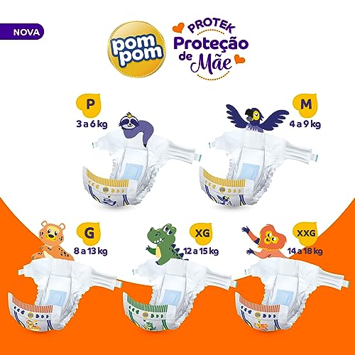 Fralda Pom Pom Protek Proteção de Mãe Mega... glide
