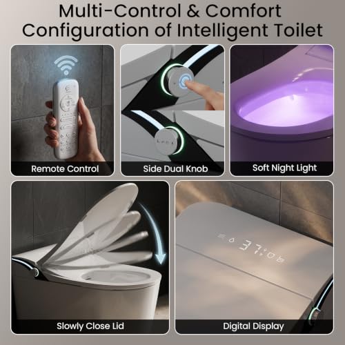 Image of Smart Toilet with Heated Seat,with Warm Water Sprayer and Dryer