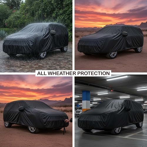 Image of Sulfar 100% Waterproof Car Body Cover Compatible with Mirror for Audi S5 (Triple Stitched, Full Bottom Elastic, Black-TB)