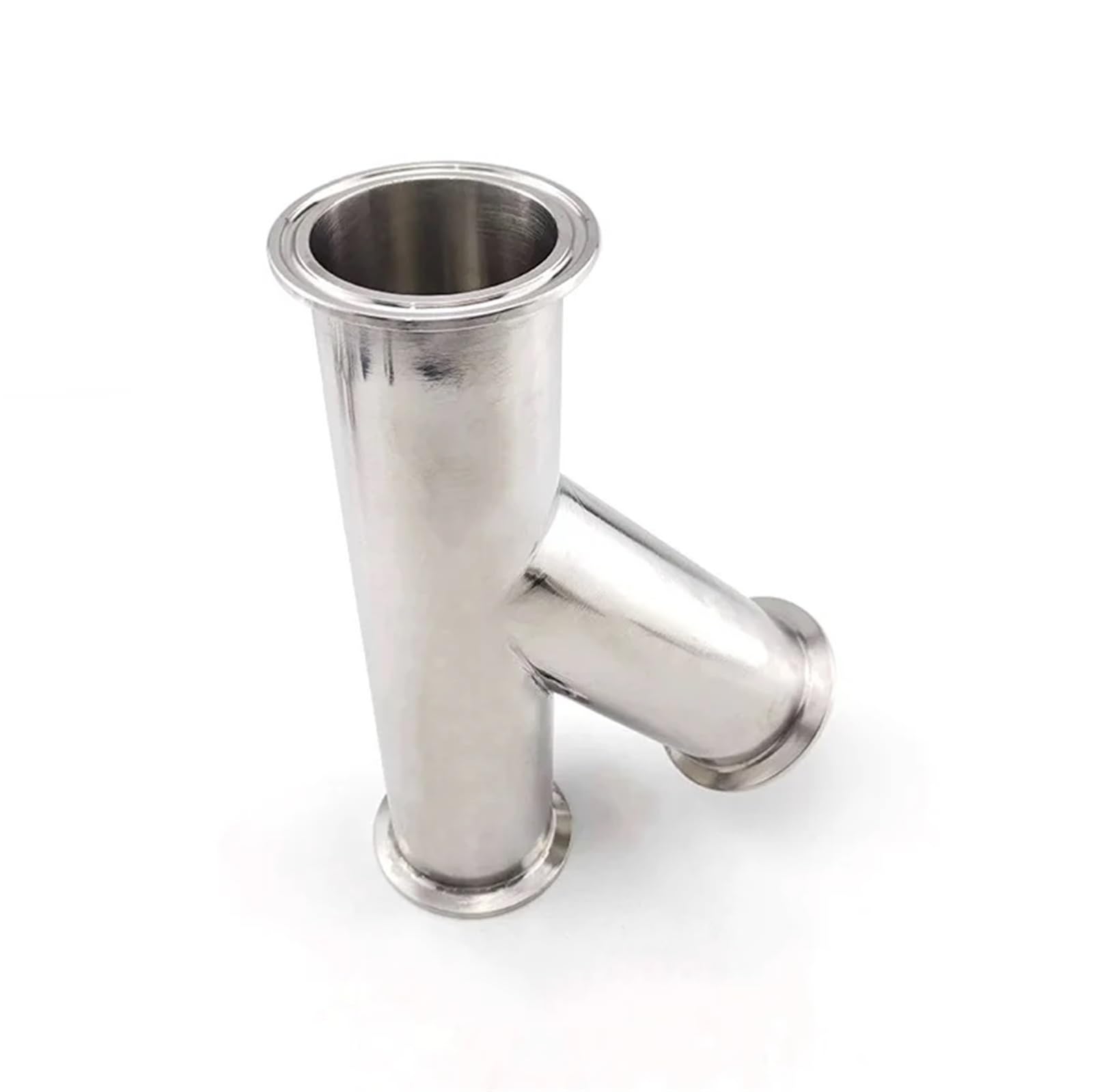Tubería de acero inoxidable 304 de 3 vías con forma de Y inclinada, diámetro exterior: 19 mm-108 mm, diámetro exterior: 1,5"-2", manguito de tarjeta de 3 vías, 50,5-64 mm(51mm Ferrule 64)