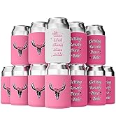 Marwey 12PCS Cowgirl Bachelorette Party Standard Can Sleeves Beverage Sleeves Cup Holders for Dis...