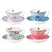 Royal Albert 40002539 Candy Teacup and Saucer Set, Set of 4, Multicolor